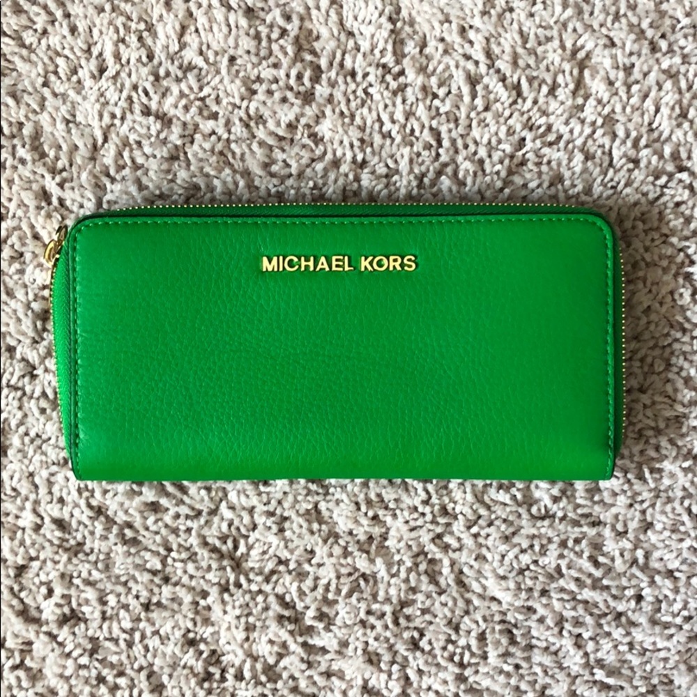 Michael Kors Large Bright Green Wallet